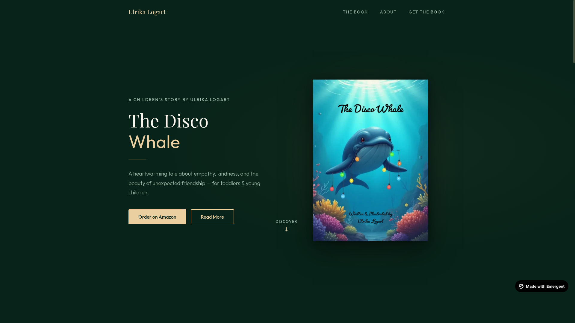 Landing Page for Author website