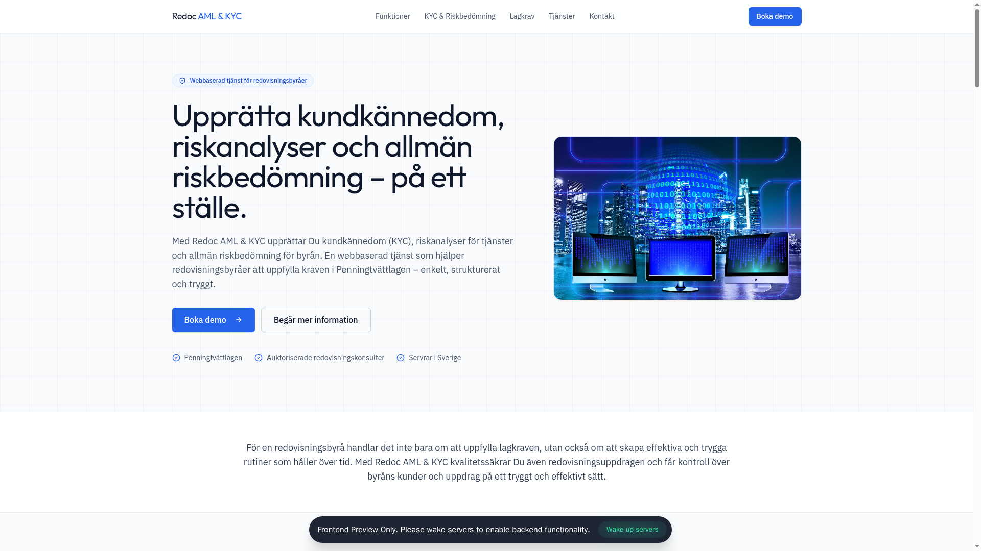 Landing Page for Redoc AML & KYC